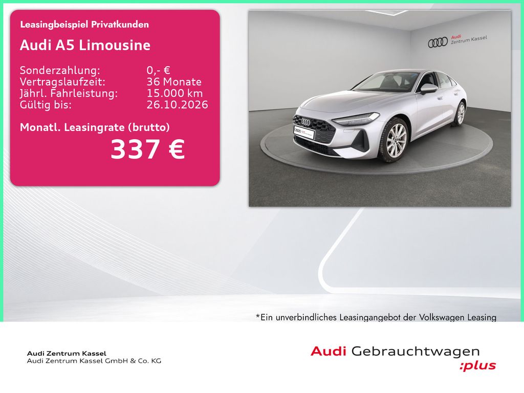 Audi A5 2026 г. Серебристый, пробег 27689 км