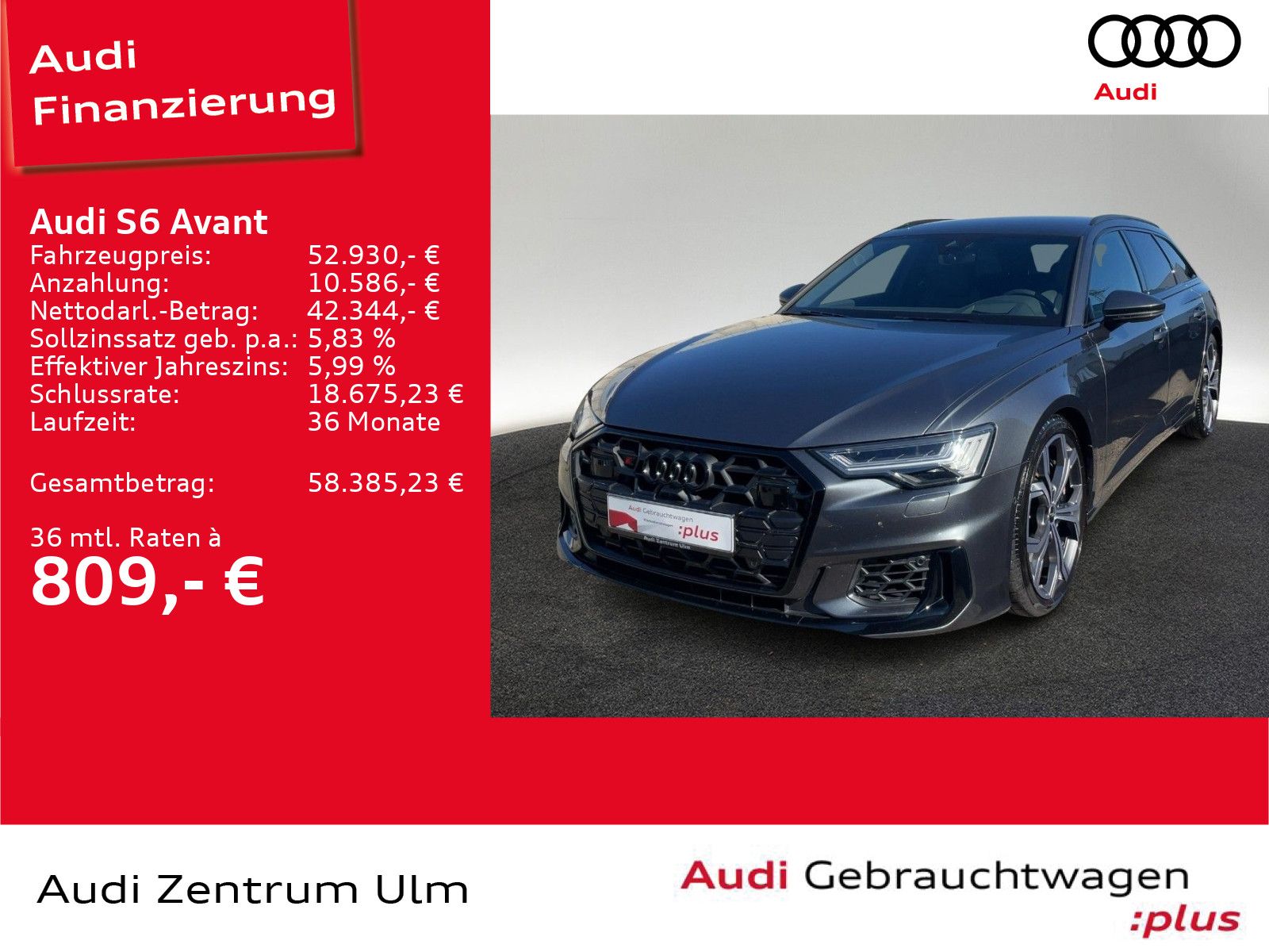 Audi S6 2024 г. Серый, пробег 27159 км
