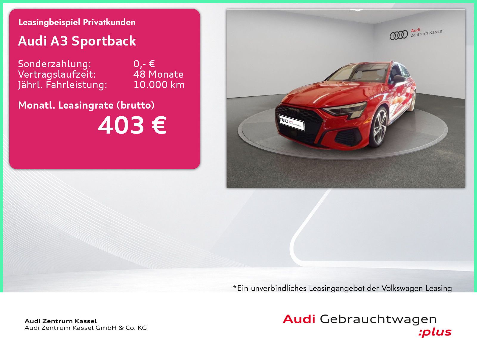 Audi A3 2023 г. Красный, пробег 21490 км