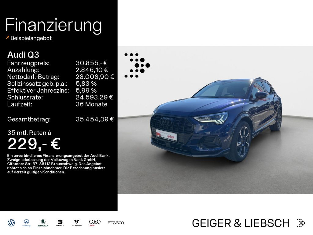 Audi Q3 2024 г. Синий, пробег 25119 км