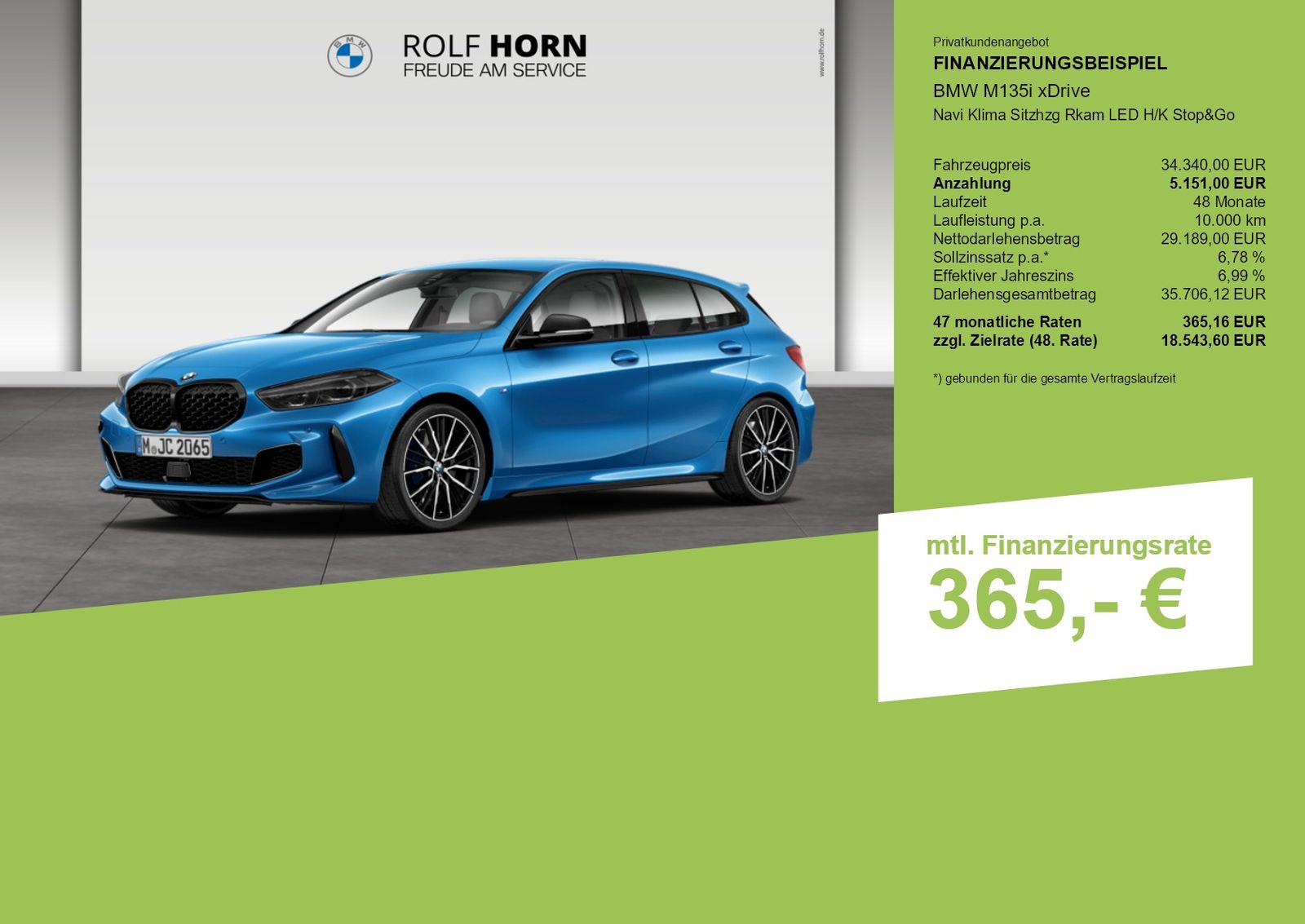 BMW M135 2023 г. Зелёный, пробег 44633 км
