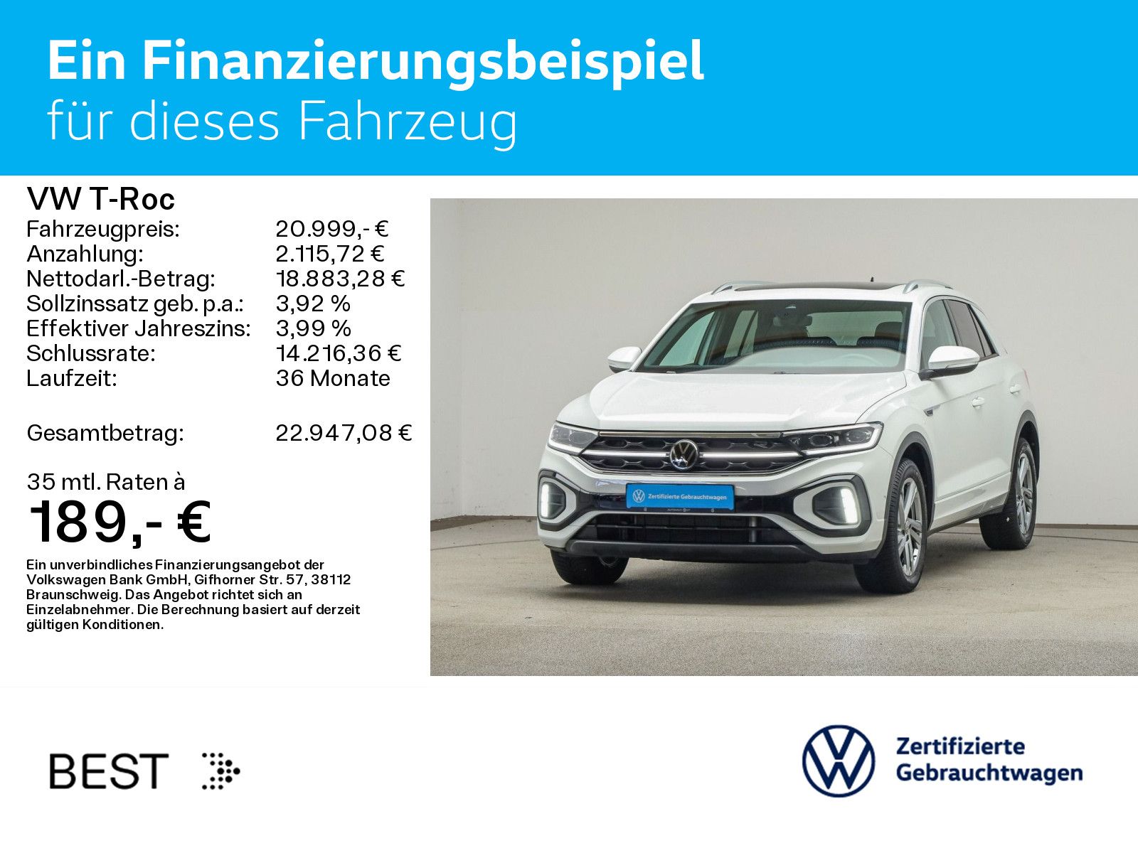 Volkswagen T-Roc 2022 г. Белый, пробег 22200 км