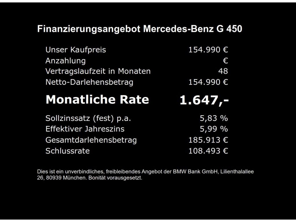 Mercedes-Benz G 450 2025 г. Чёрный, пробег 37990 км