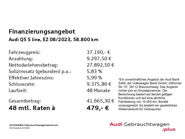 Audi Q5 2023 г. Белый, пробег 58800 км