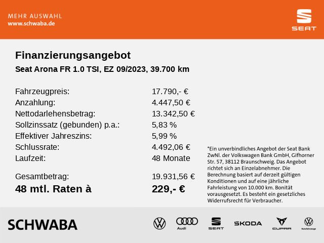SEAT Arona 2023 г. Серый, пробег 39700 км