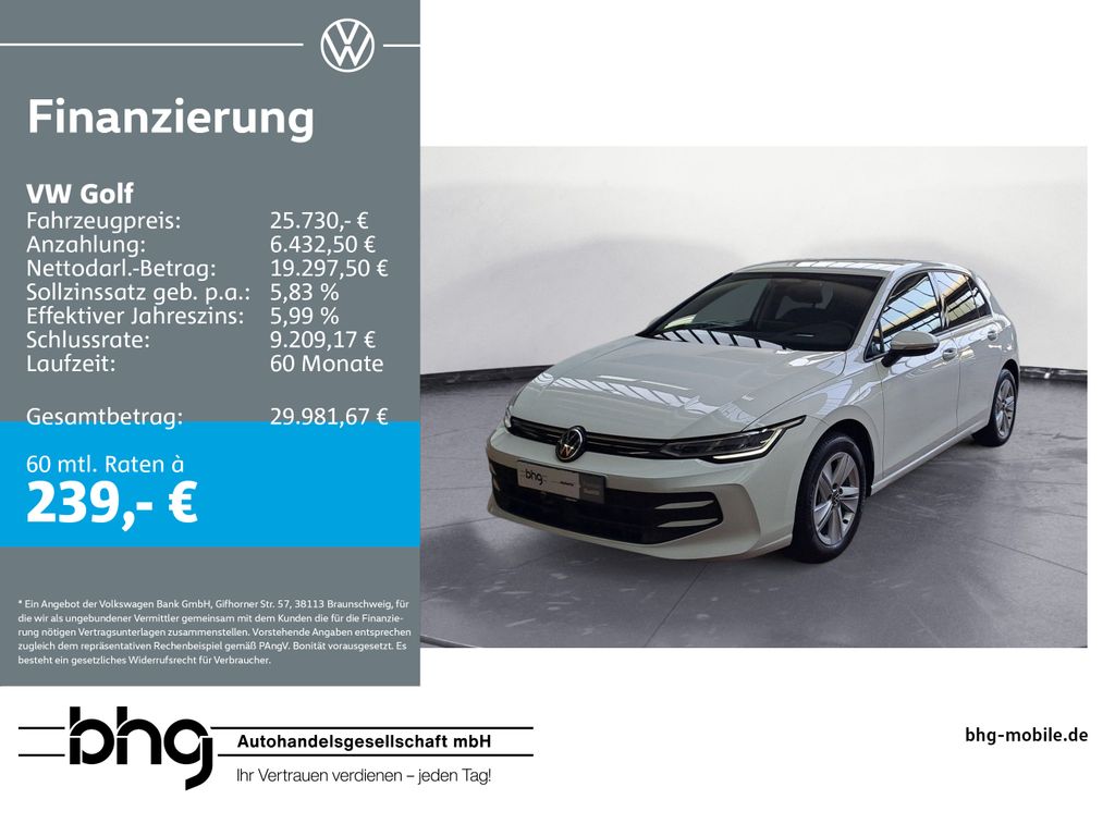 Volkswagen Golf 2025 г. Белый, пробег 12264 км