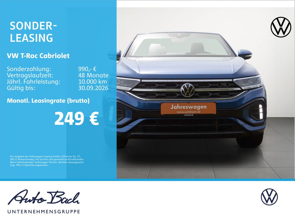 Volkswagen T-Roc 2023 г. Синий, пробег 44320 км
