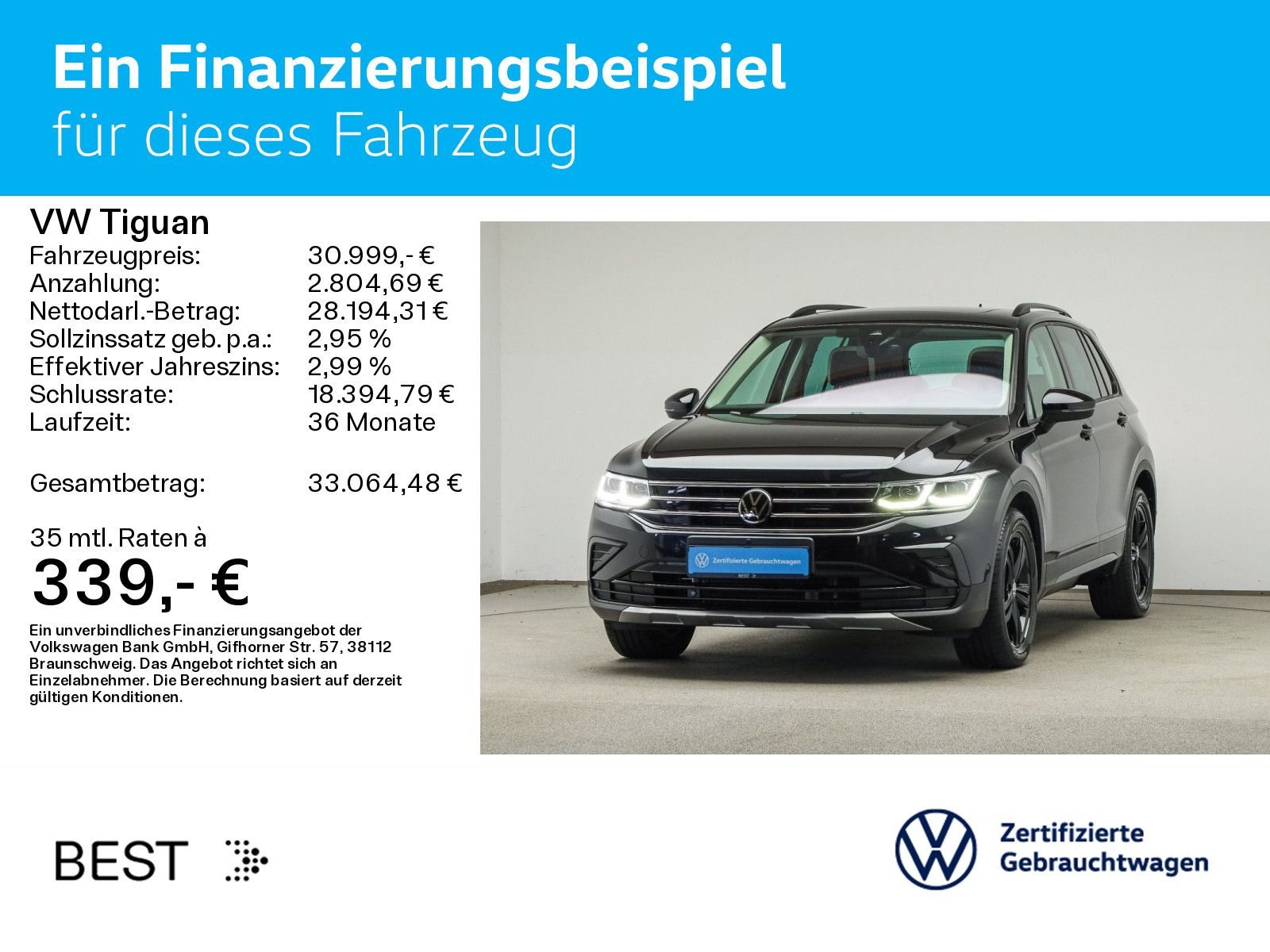 Volkswagen Tiguan 2022 г. Чёрный, пробег 45500 км