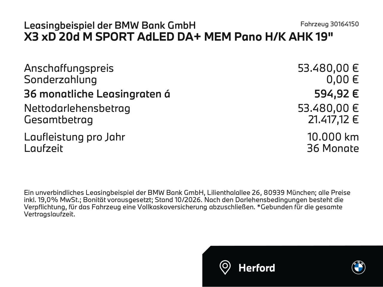 BMW X3 2026 г. Чёрный, пробег 21990 км