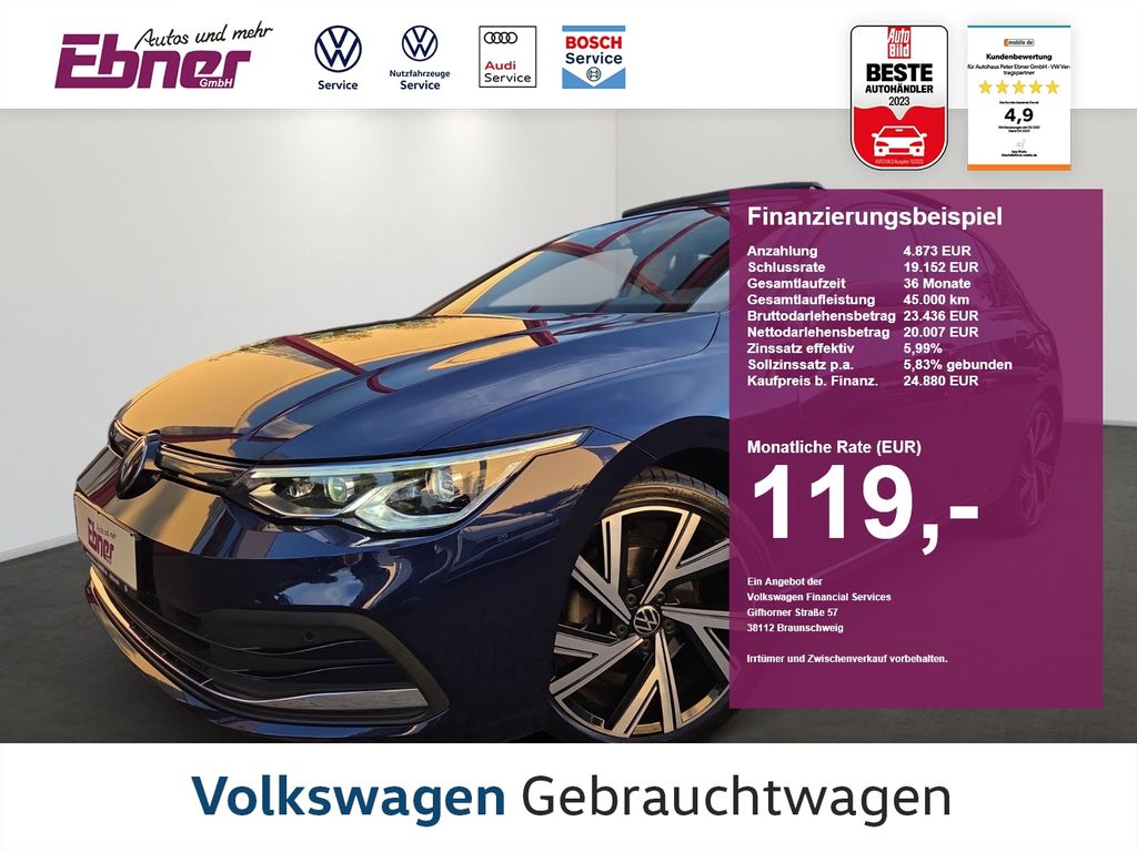 Volkswagen Golf 2024 г. Синий, пробег 57800 км