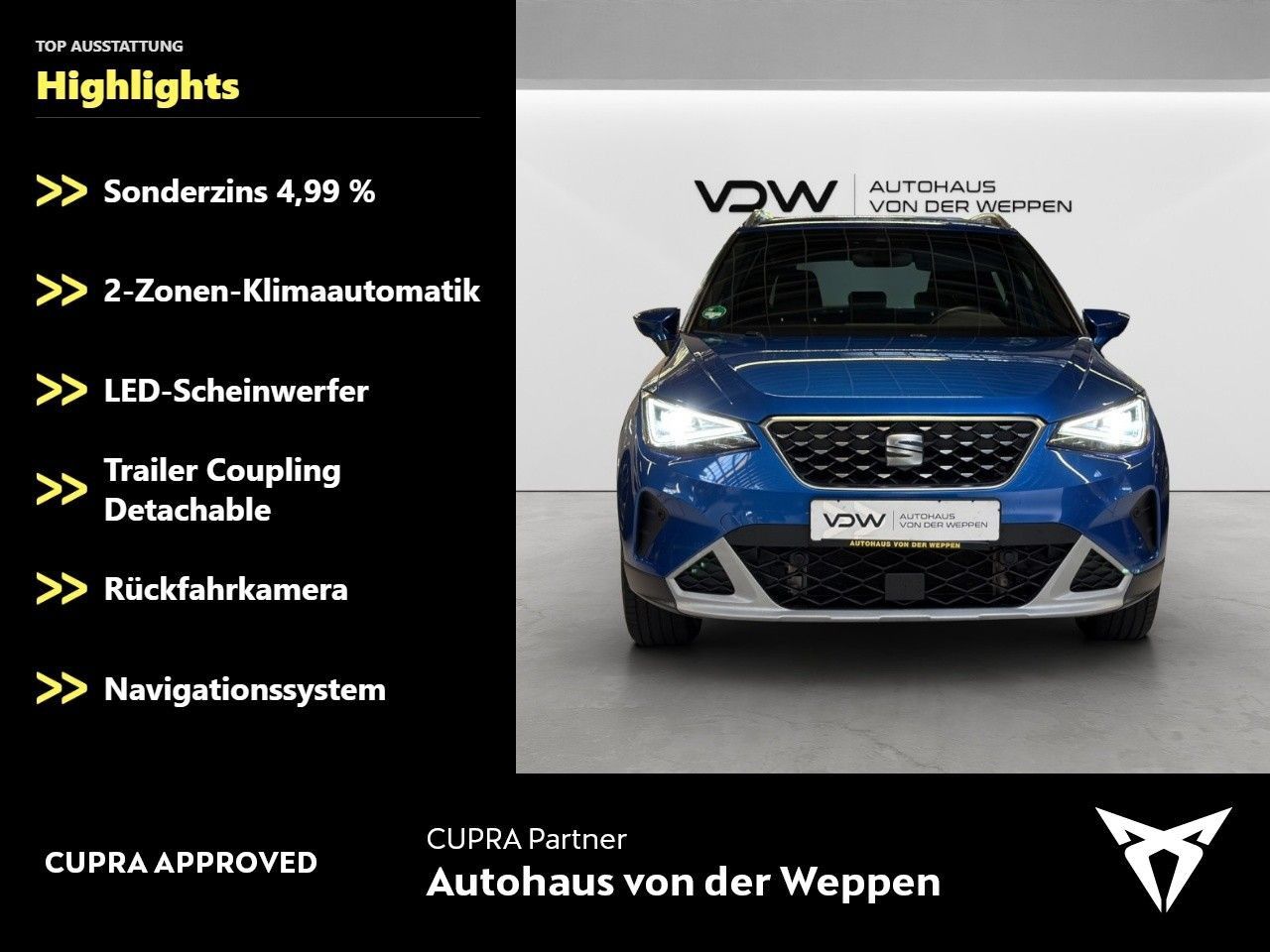 SEAT Arona 2022 г. Синий, пробег 50700 км