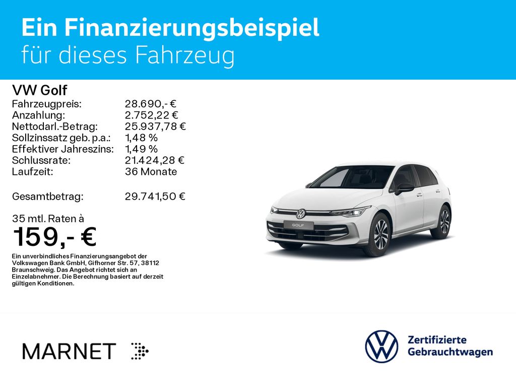 Volkswagen Golf 2026 г. Белый, пробег 13000 км