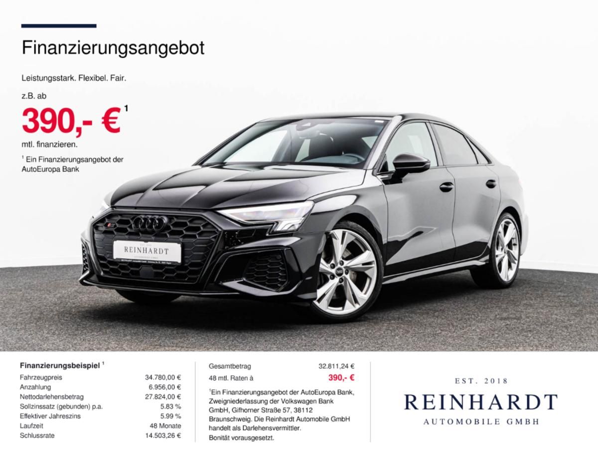 Audi S3 2023 г. Чёрный, пробег 21920 км