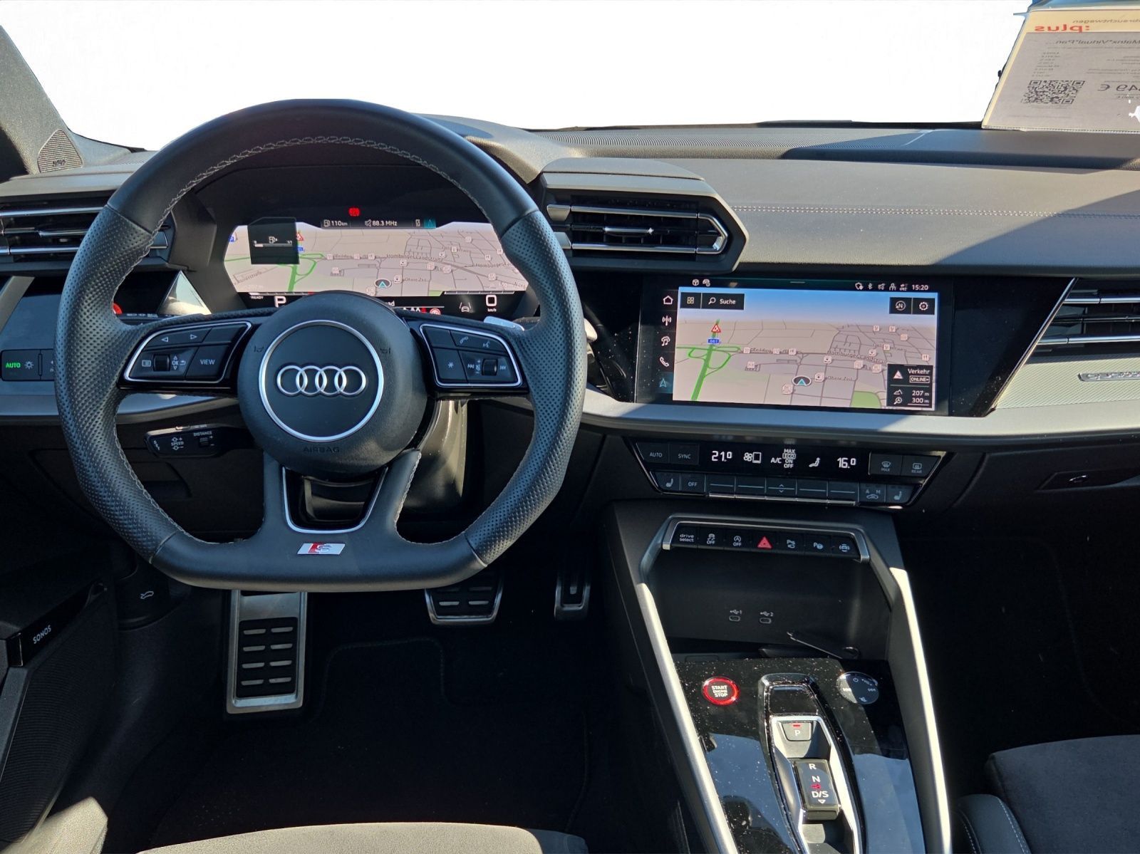 Audi S3 2025 г. Чёрный, пробег 19950 км
