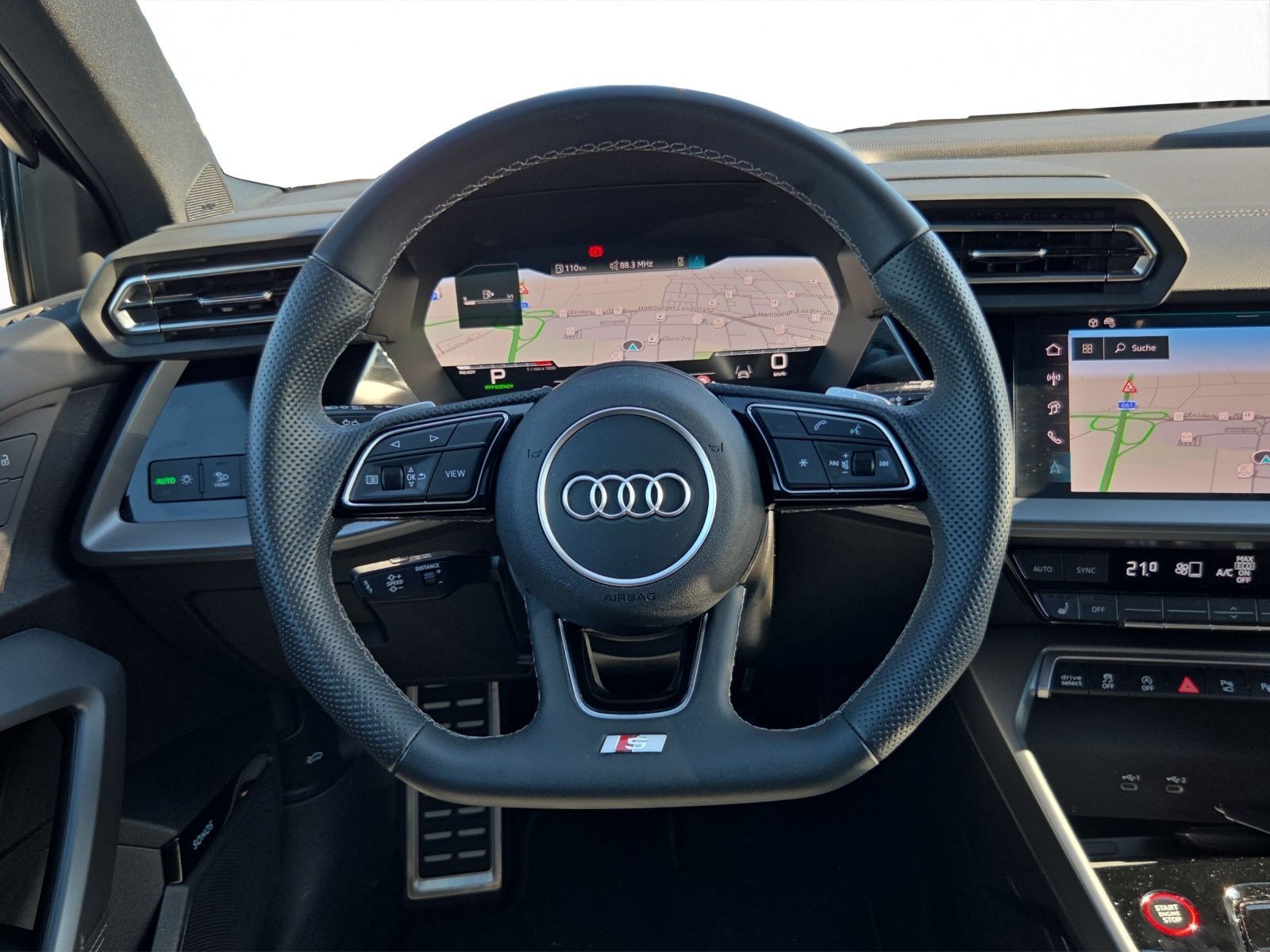 Audi S3 2025 г. Чёрный, пробег 19950 км
