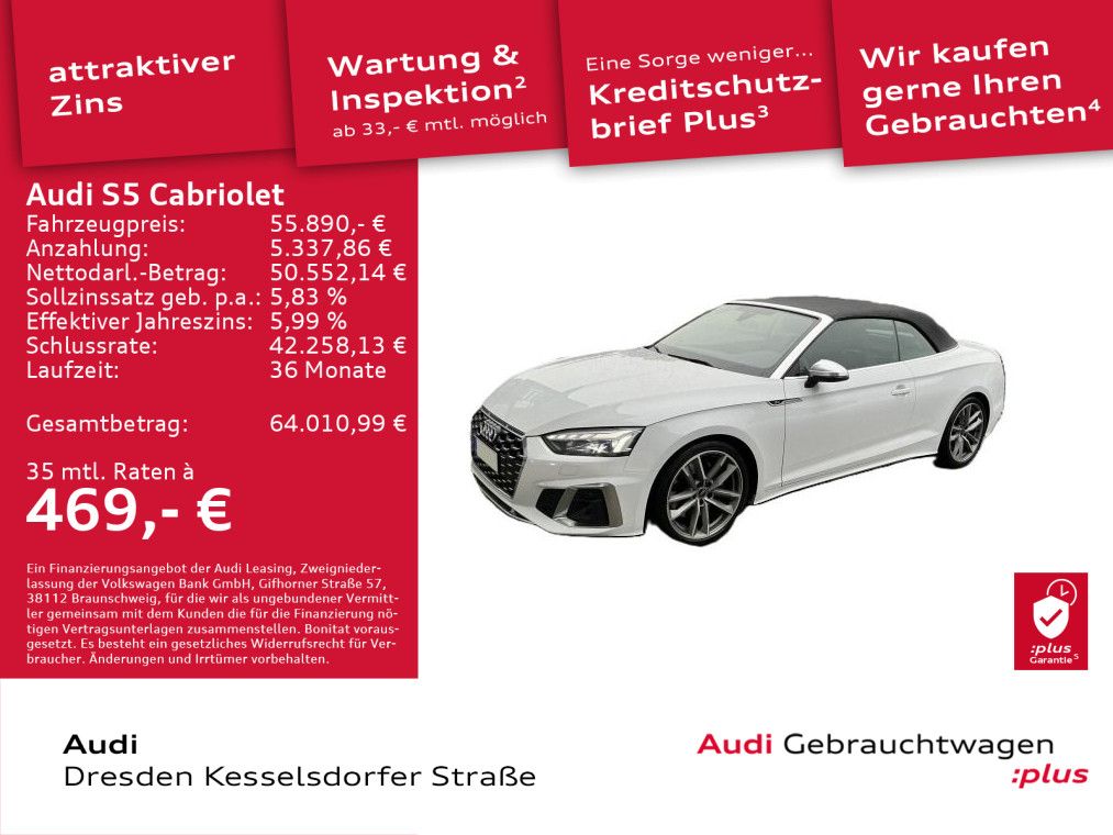 Audi S5 2024 г. Белый, пробег 25447 км