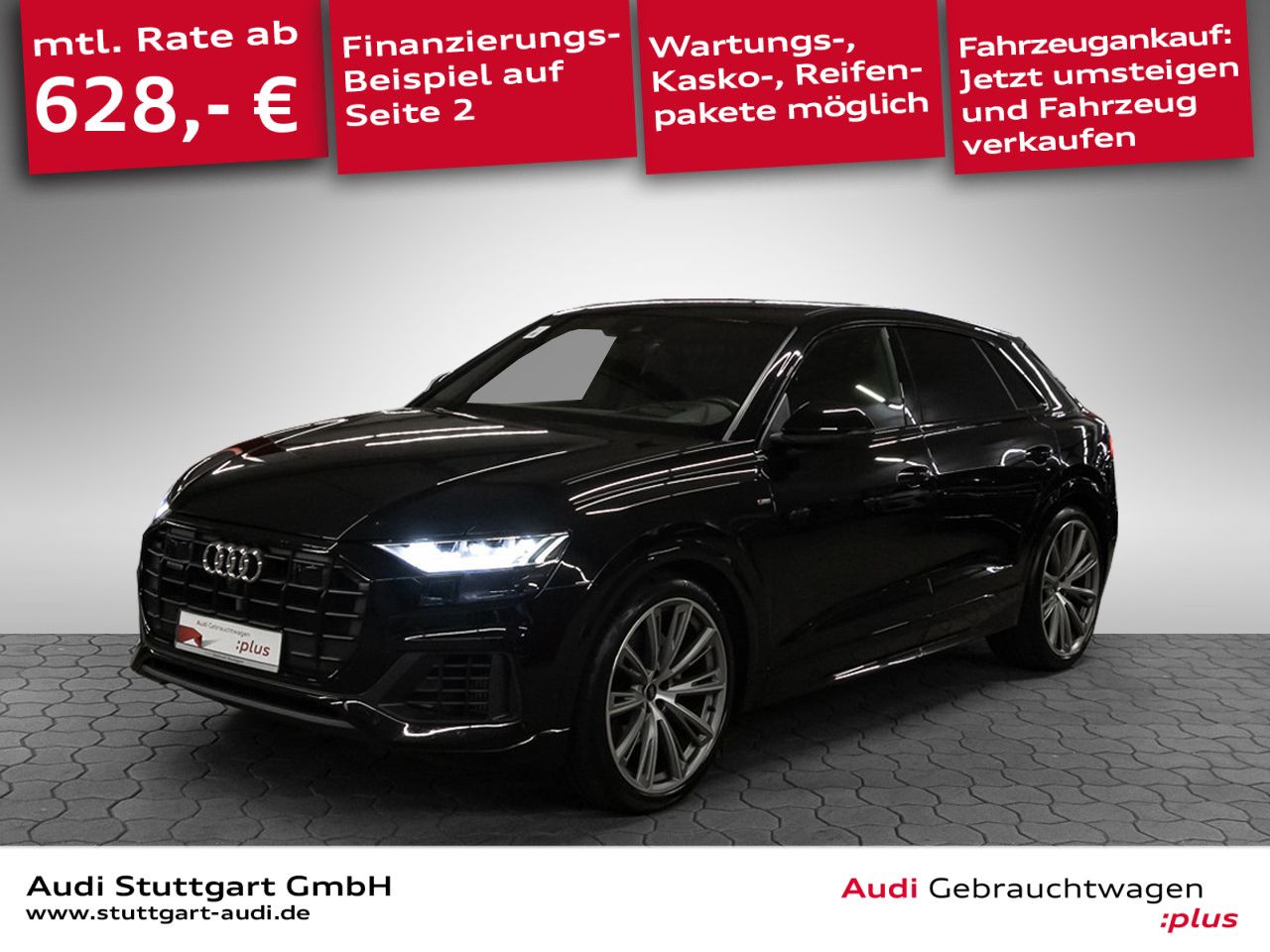Audi Q8 2022 г. Чёрный, пробег 45251 км