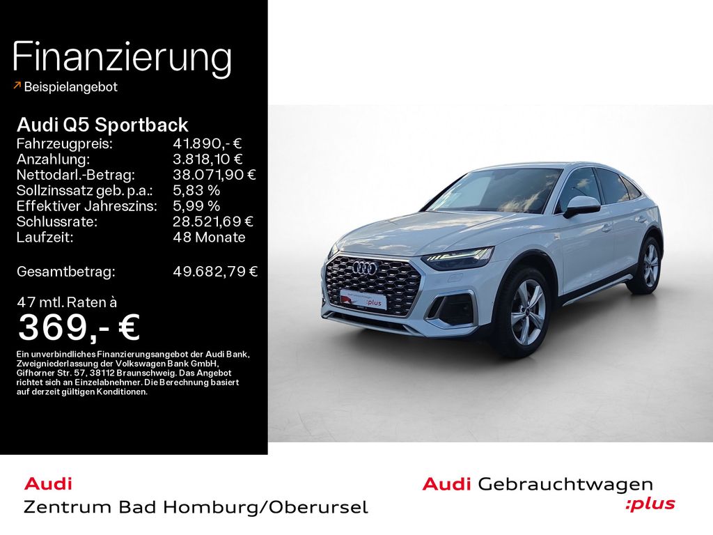 Audi Q5 2023 г. Белый, пробег 40367 км