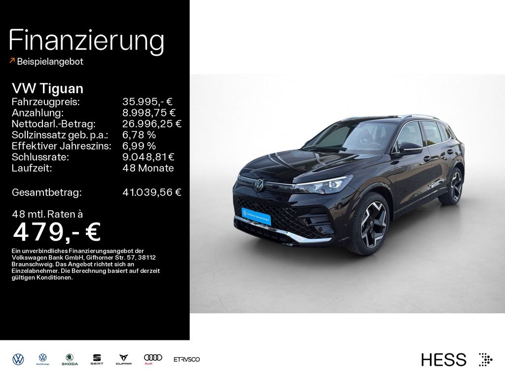 Volkswagen Tiguan 2024 г. Чёрный, пробег 32450 км