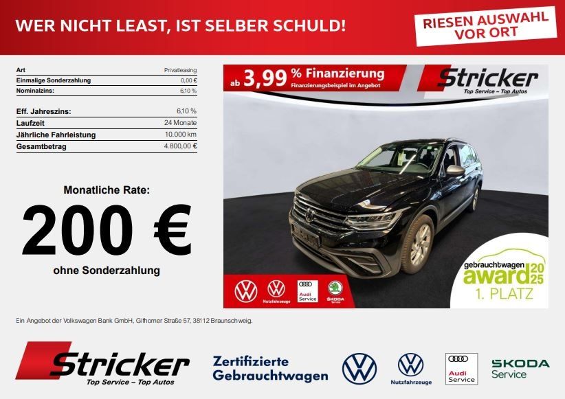 Volkswagen TIGUAN ALLSPACE 2025 г. Чёрный, пробег 35023 км