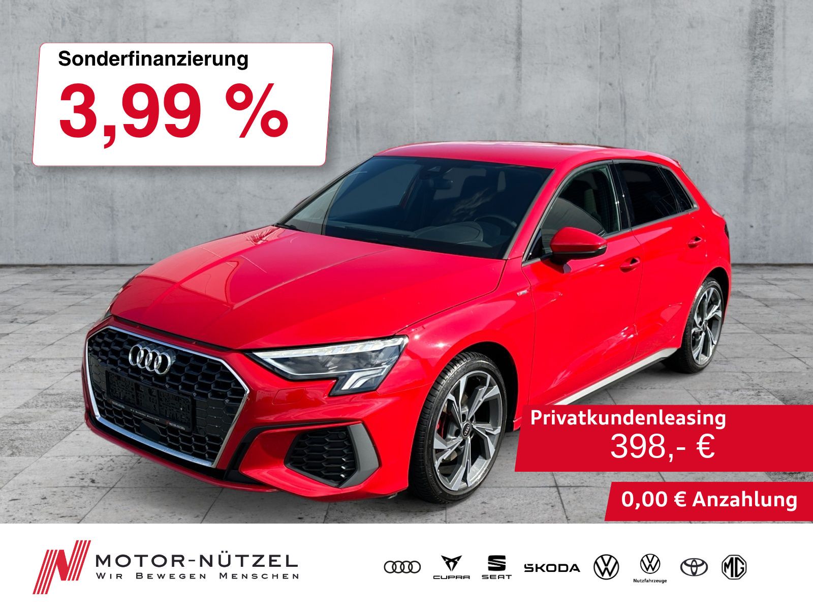 Audi A3 2022 г. Красный, пробег 47191 км