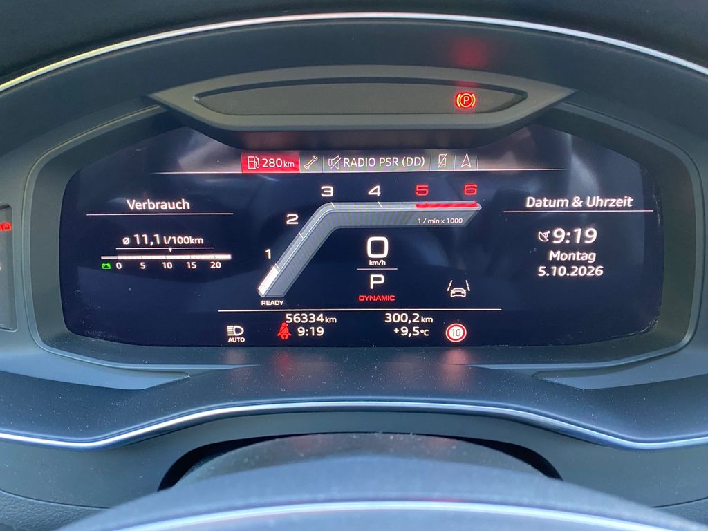 Audi A6 2022 г. Чёрный, пробег 56316 км