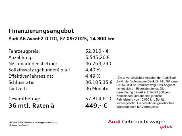 Audi A6 2025 г. Белый, пробег 14800 км
