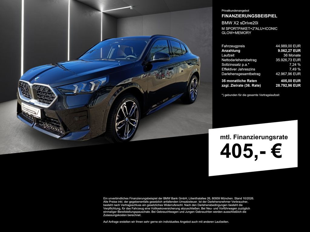 BMW X2 2025 г. Чёрный, пробег 25366 км