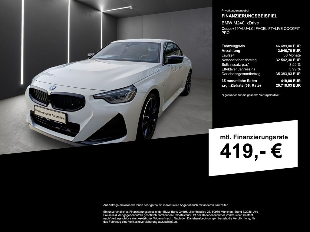 BMW M240I 2024 г. Белый, пробег 15144 км