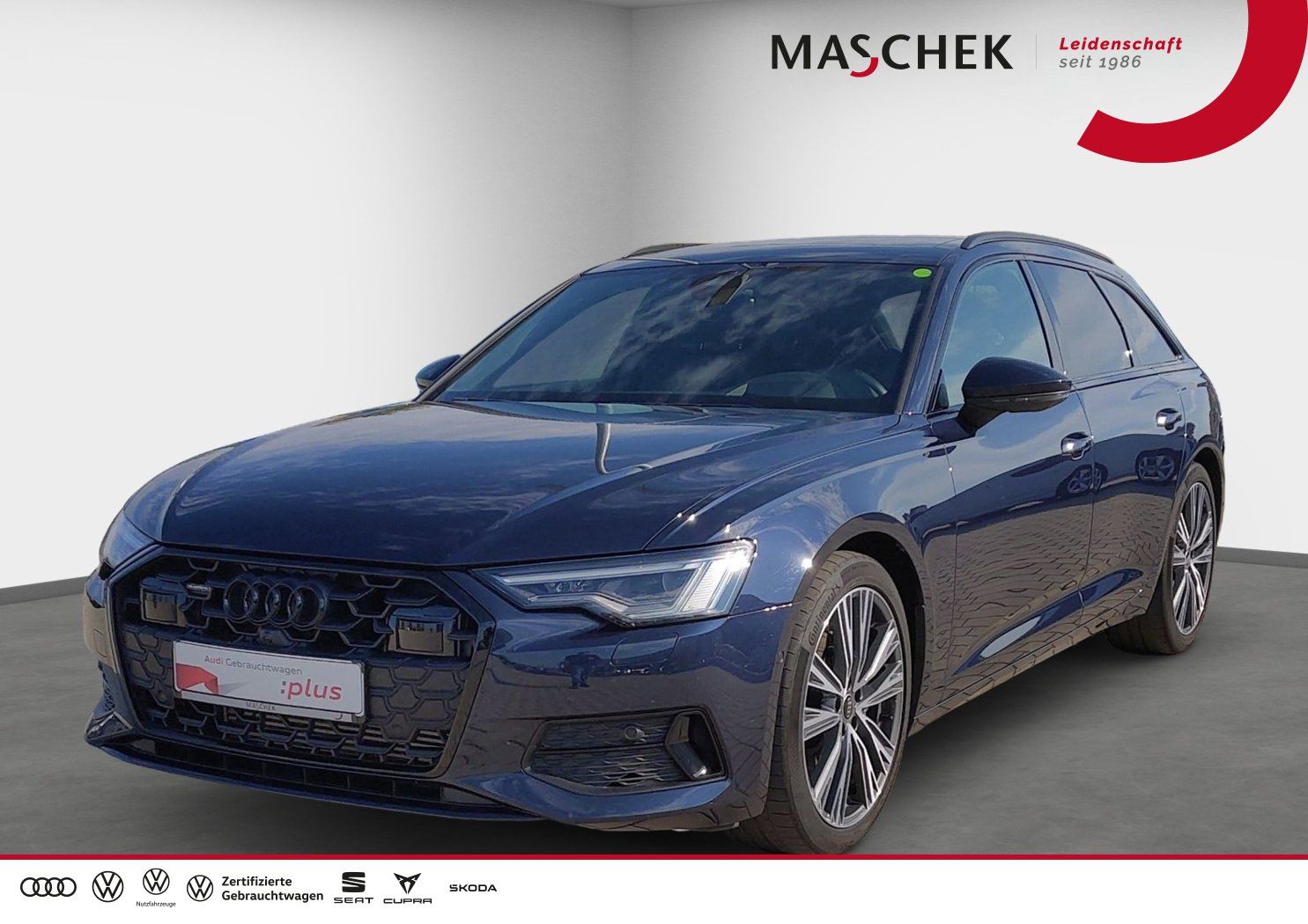 Audi A6 2023 г. Синий, пробег 52400 км