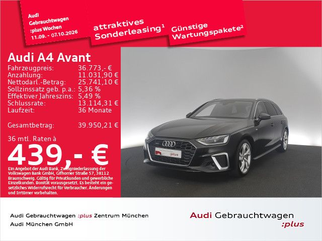 Audi A4 2024 г. Чёрный, пробег 40517 км