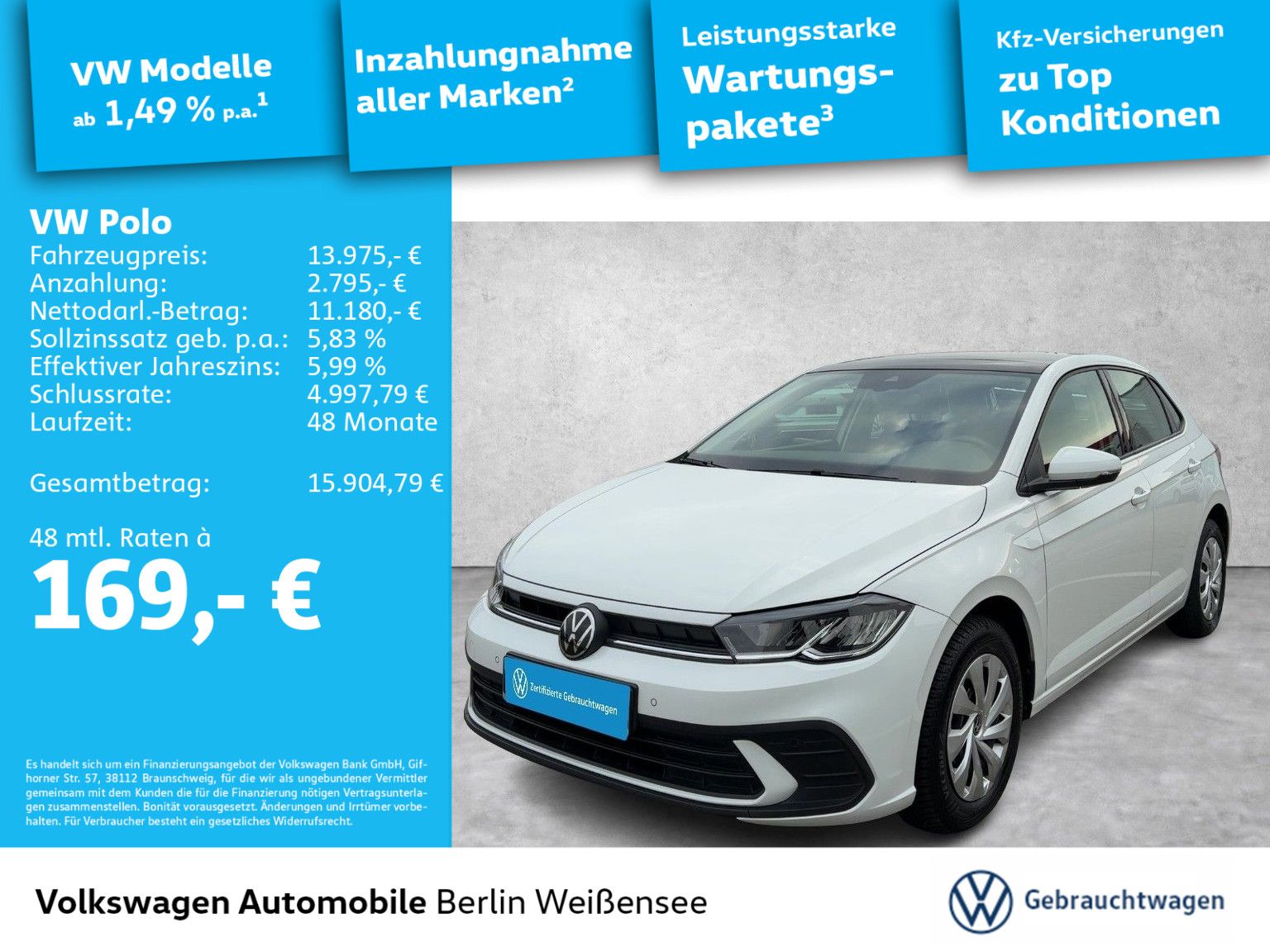 Volkswagen Polo 2022 г. Белый, пробег 58666 км