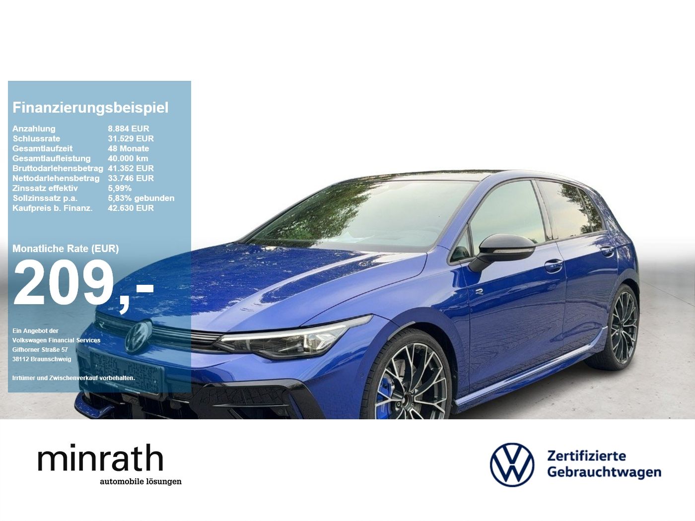Volkswagen Golf 2025 г. Синий, пробег 17792 км