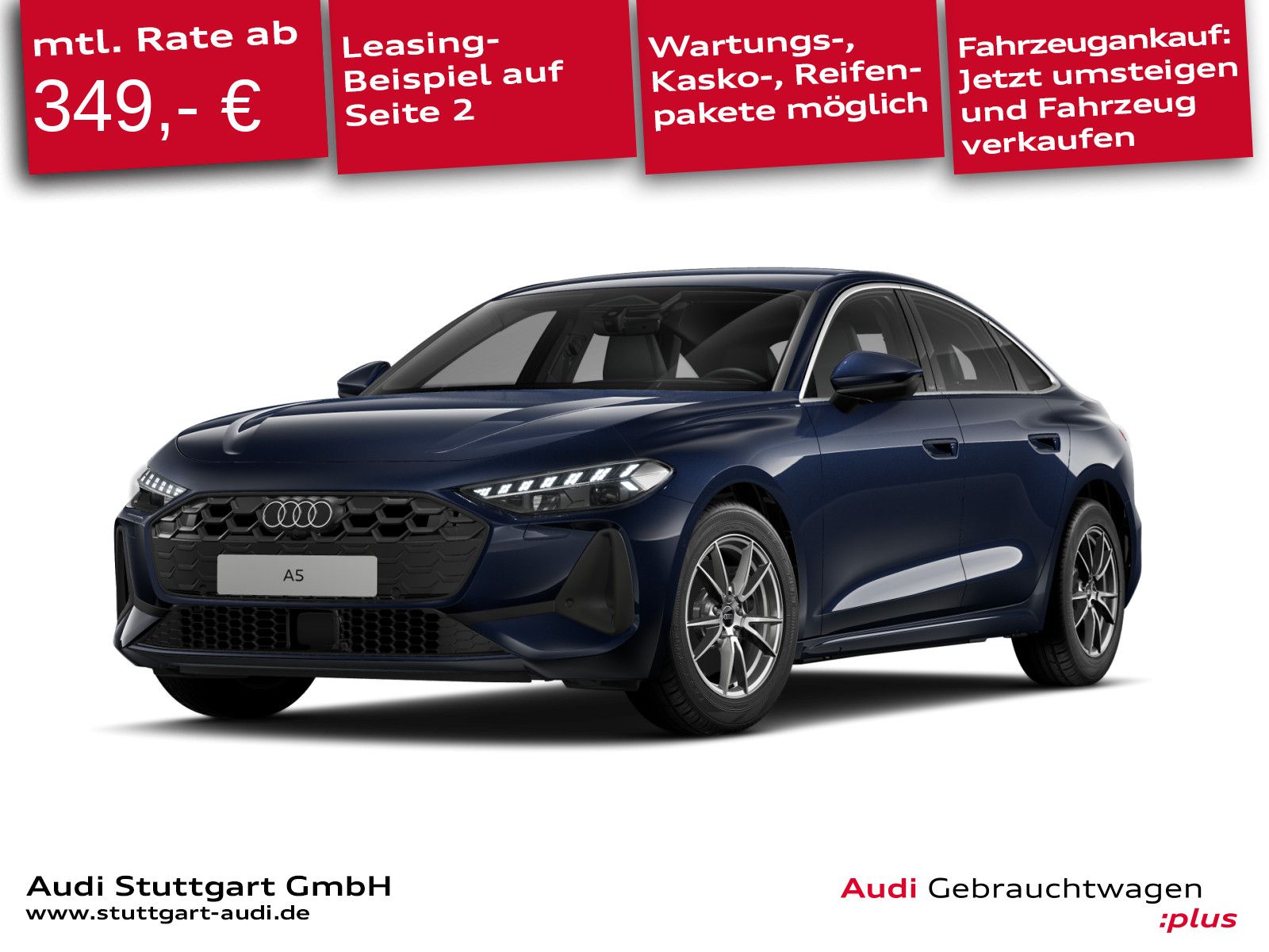 Audi A5 2026 г. Синий, пробег 27611 км