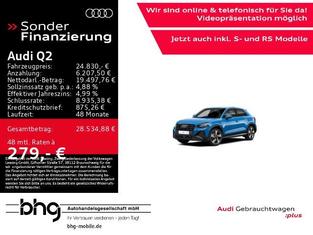 Audi Q2 2022 г. Синий, пробег 43718 км