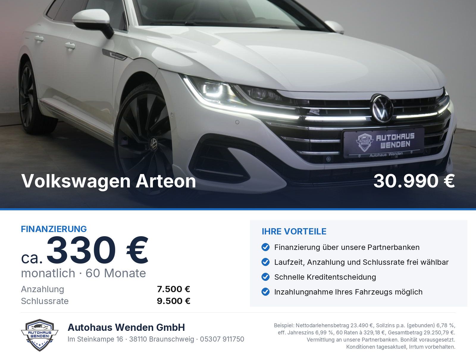 Volkswagen Arteon 2021 г. Белый, пробег 52000 км