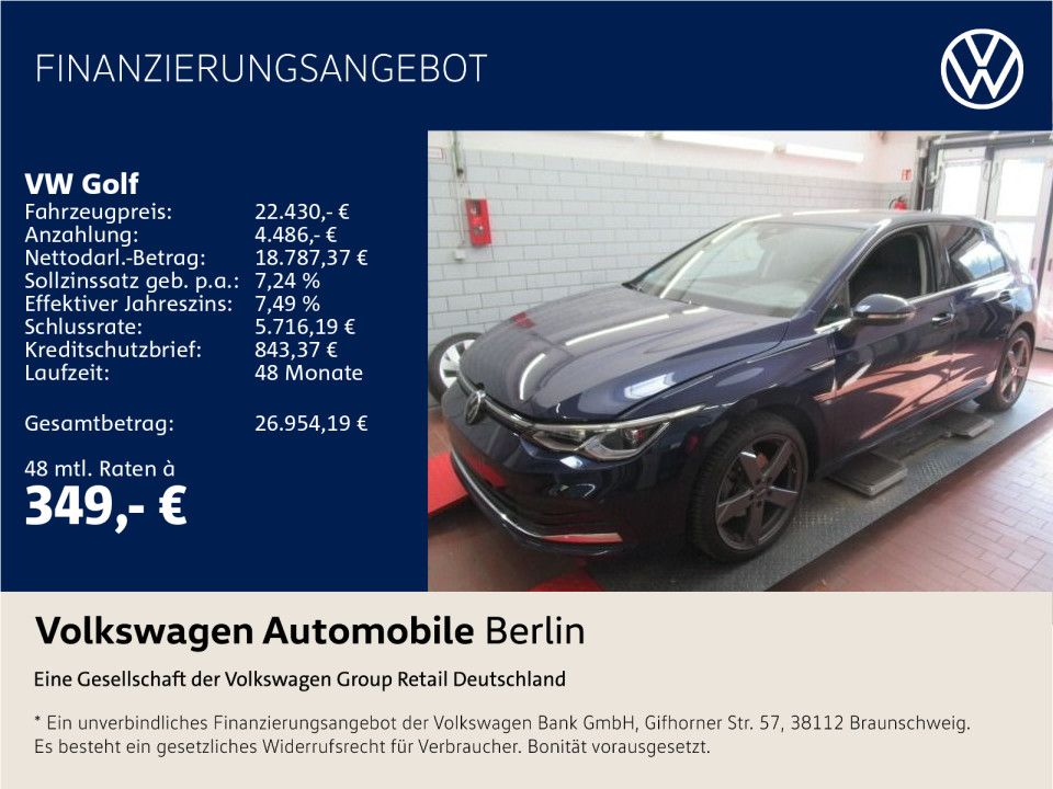 Volkswagen Golf 2022 г. Синий, пробег 49068 км