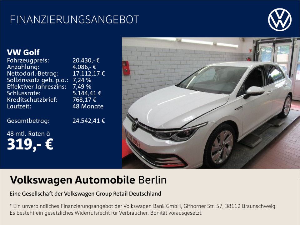 Volkswagen Golf 2022 г. Белый, пробег 21094 км