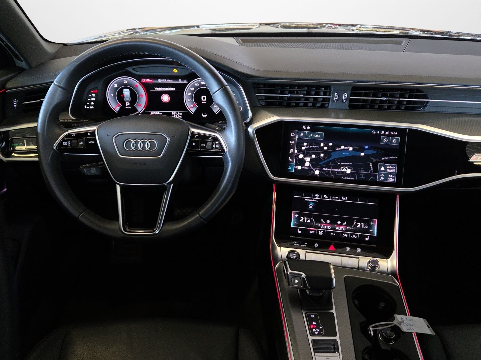 Audi A6 2023 г. Чёрный, пробег 45504 км