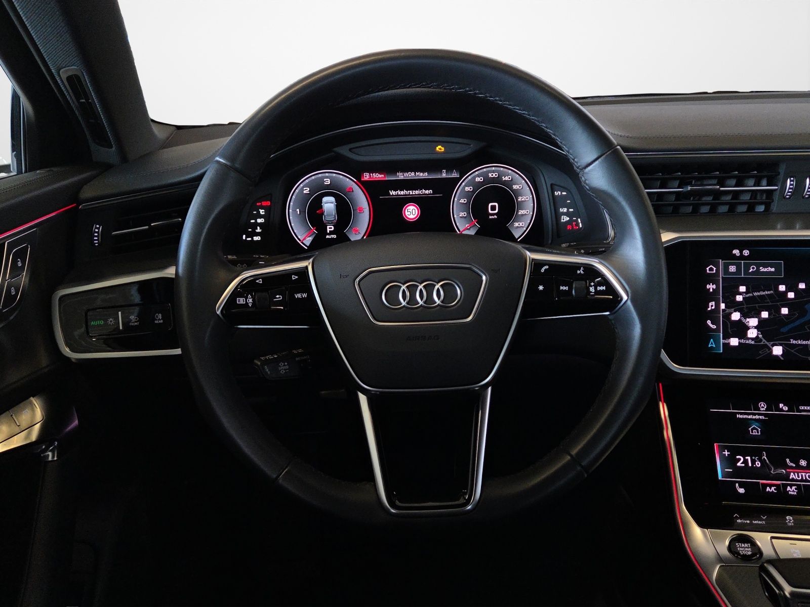 Audi A6 2023 г. Чёрный, пробег 45504 км