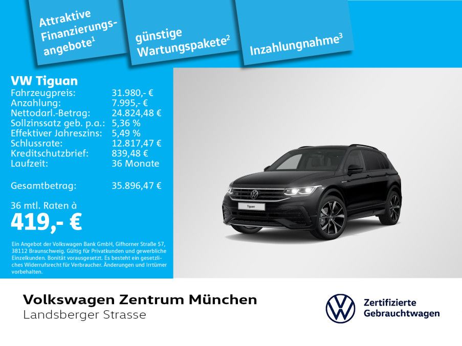 Volkswagen Tiguan 2023 г. Чёрный, пробег 33641 км