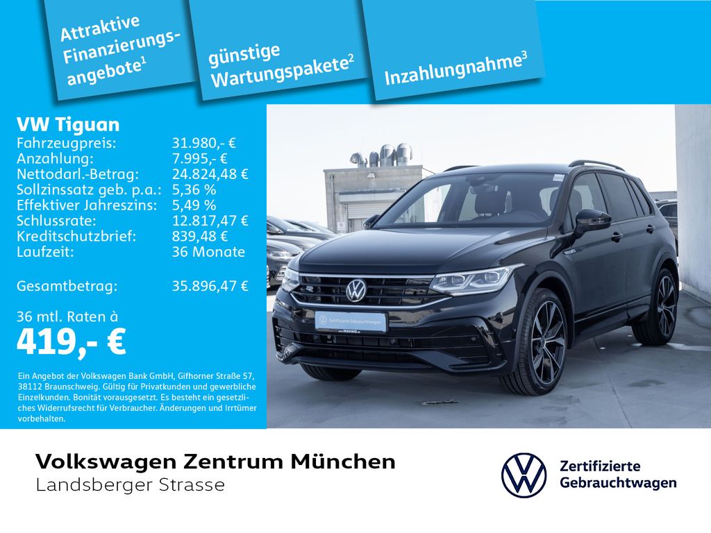Volkswagen Tiguan 2023 г. Чёрный, пробег 33641 км