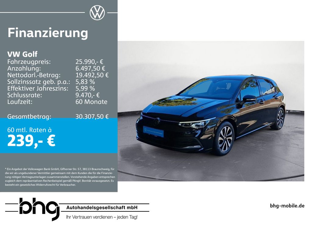 Volkswagen Golf 2022 г. Чёрный, пробег 26093 км