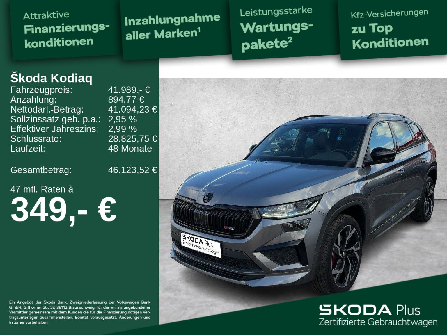 Skoda Kodiaq 2024 г. Серый, пробег 54720 км