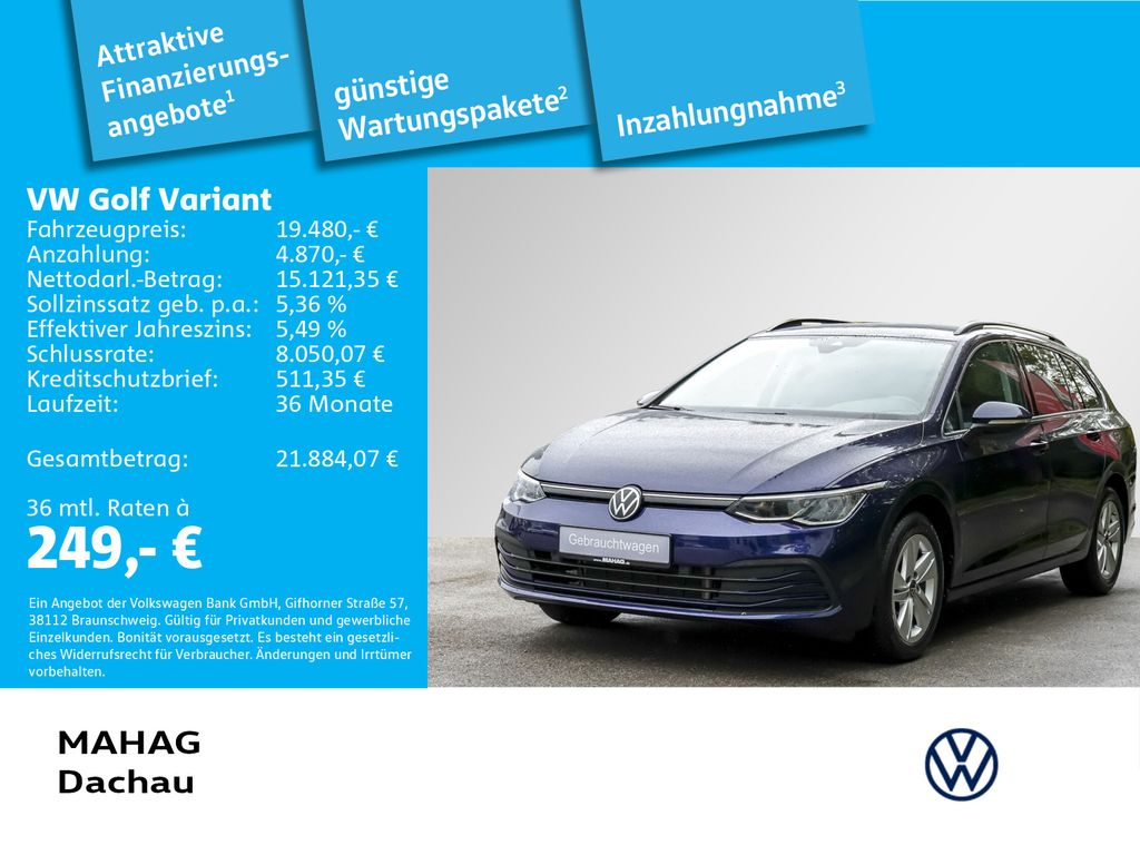 Volkswagen Golf 2022 г. Синий, пробег 53005 км