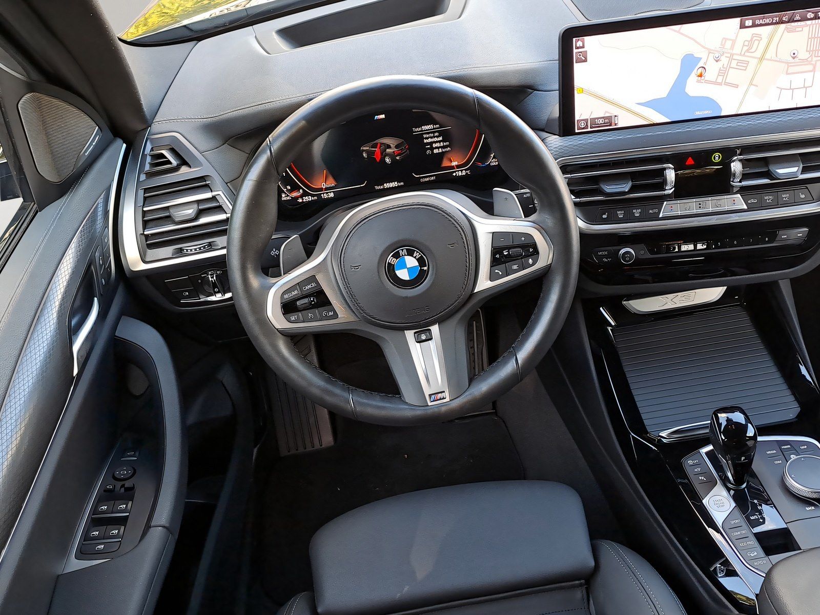 BMW X3 2024 г. Чёрный, пробег 55954 км