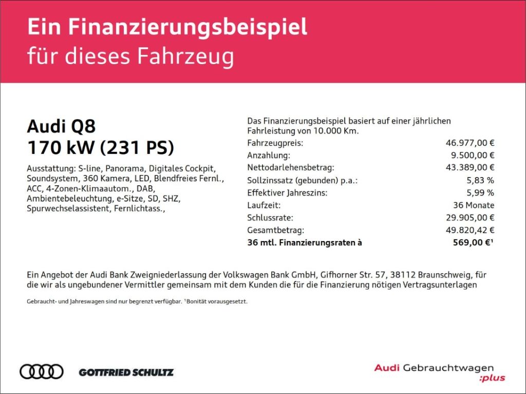 Audi Q8 2023 г. Серый, пробег 55766 км