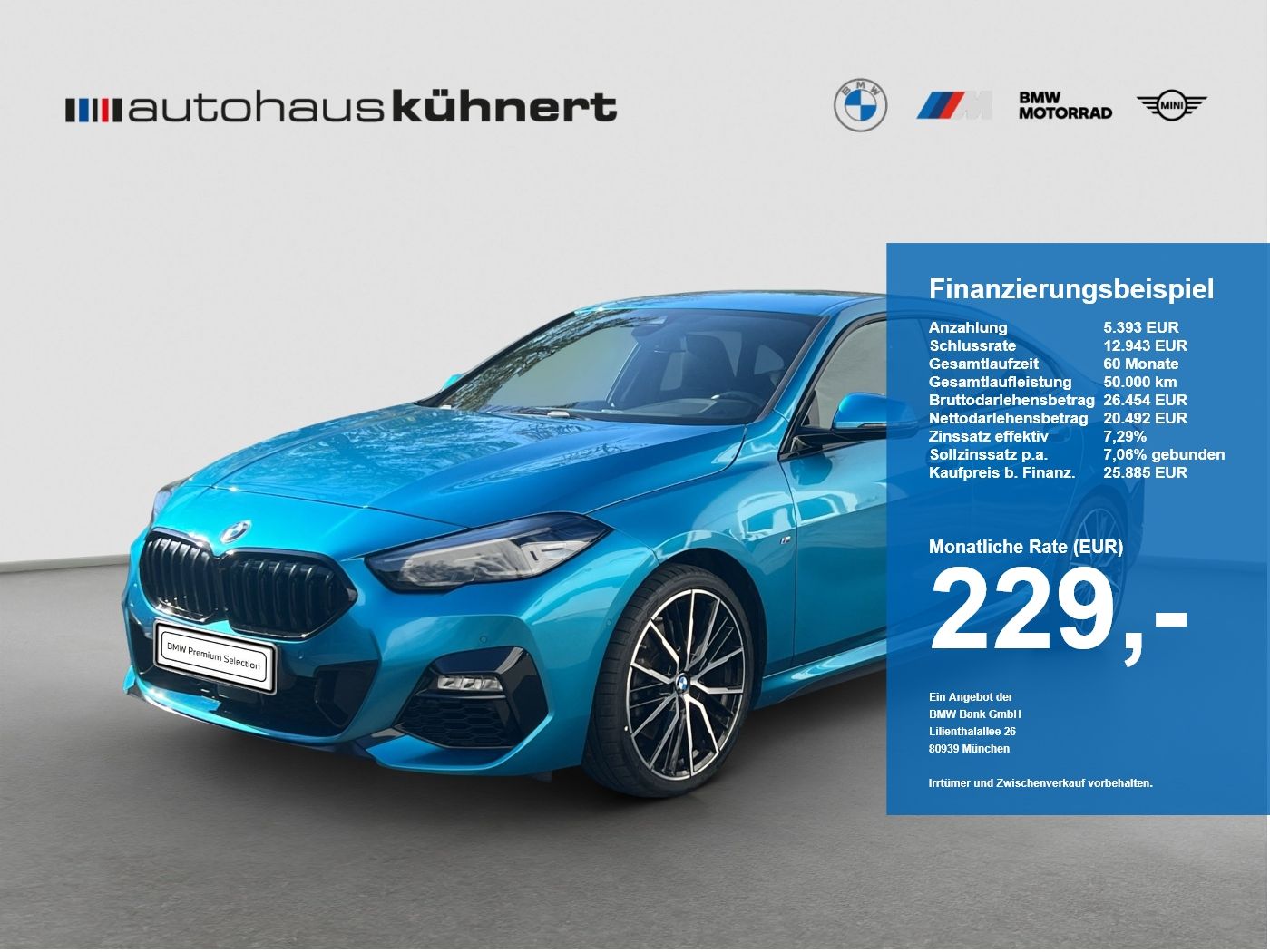 BMW 220 GRAN COUPÉ 2022 г. Синий, пробег 59998 км