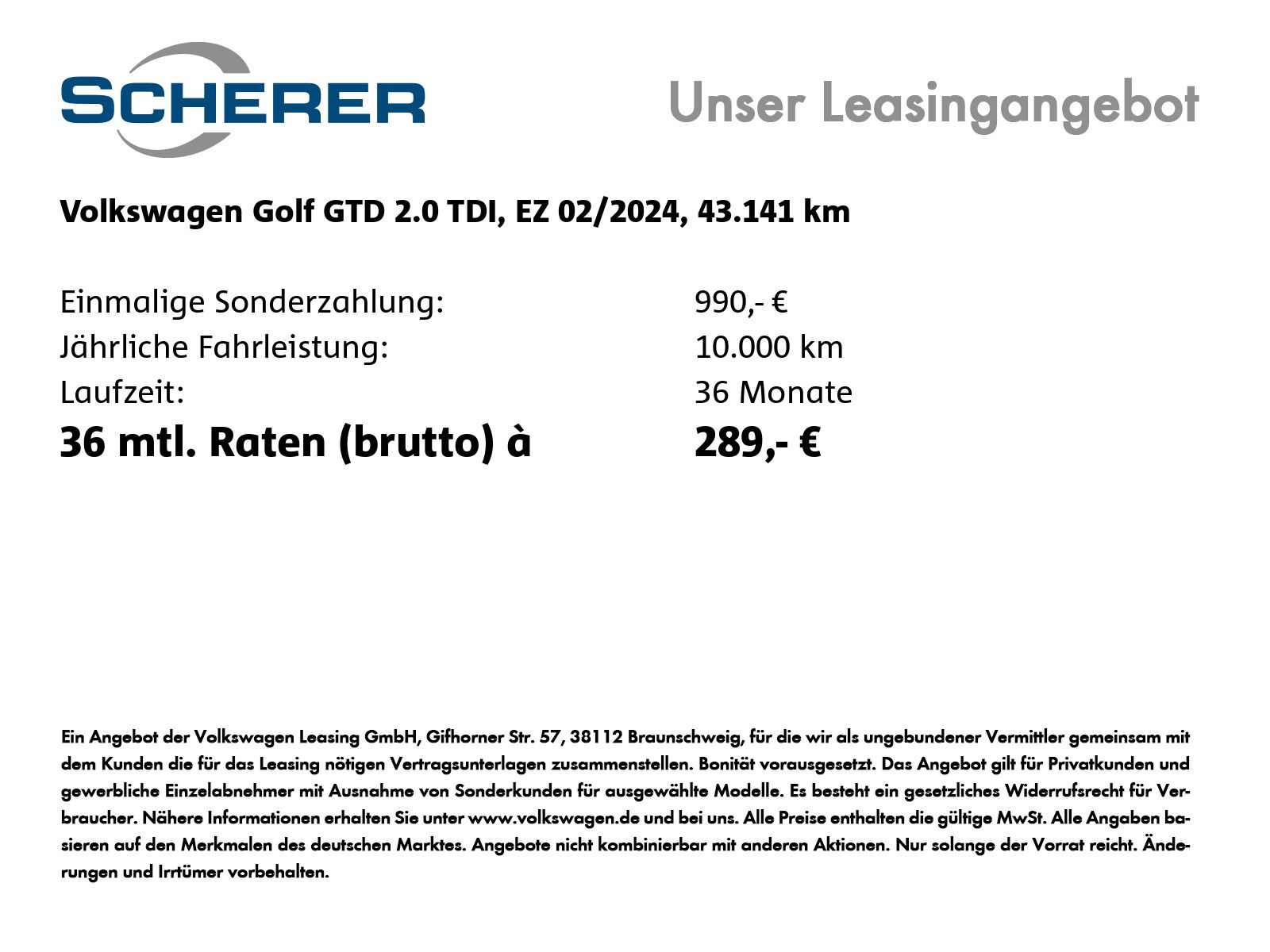 Volkswagen Golf 2024 г. Серый, пробег 43141 км