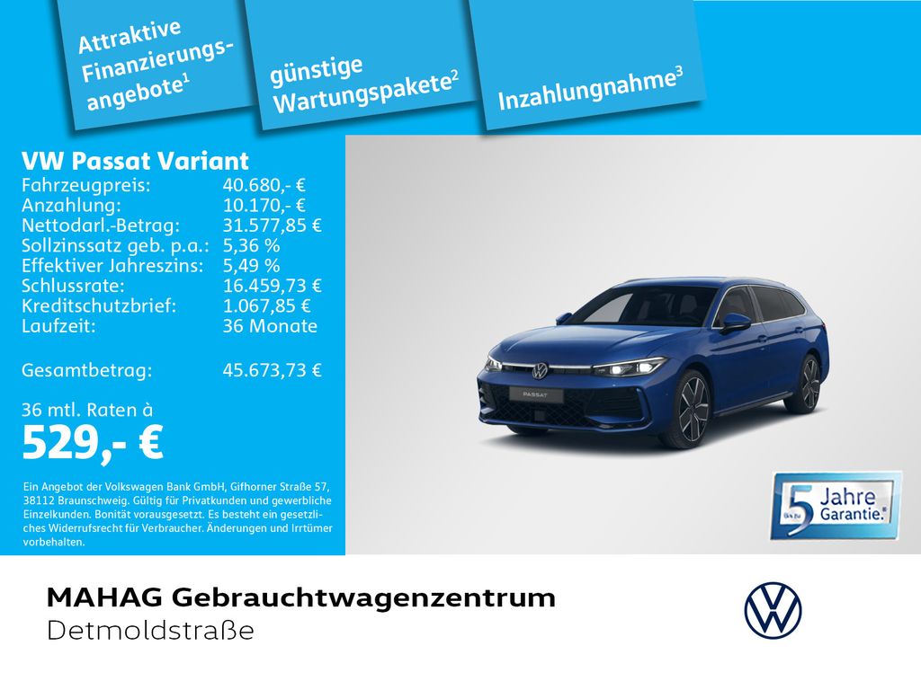 Volkswagen PASSAT VARIANT 2025 г. Синий, пробег 17350 км
